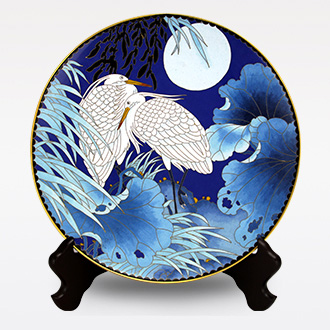 12寸雙鷺息夜盤